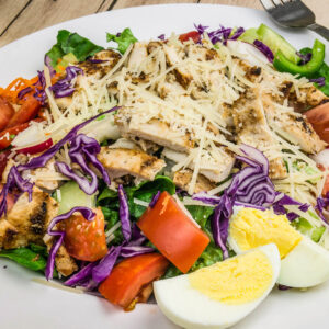 large salad with chicken