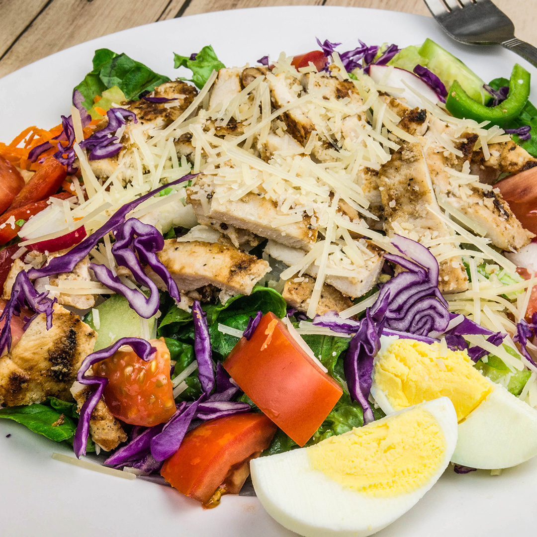 Large Salad with Grilled Chicken - Fresh and Savory