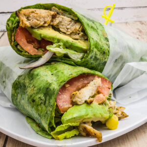 Spinach wrap with grilled chicken